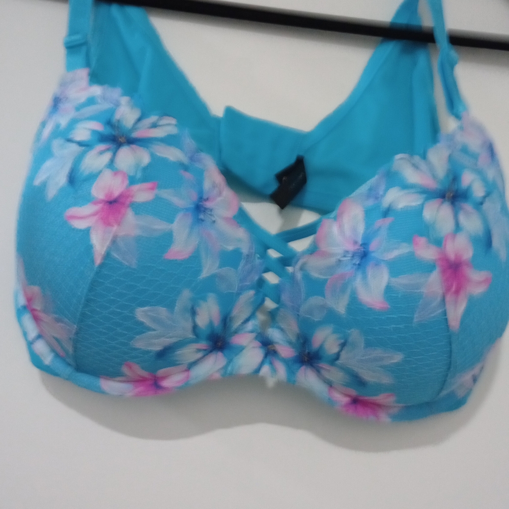 Torrid Blue Floral Bra - Picture 3 of 6